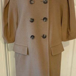 Women's Double-breasted Camel Wool Coat